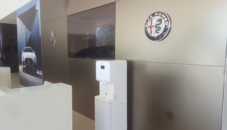 瑪莎拉蒂銷(xiāo)售展廳商用直飲機(jī)使用案例